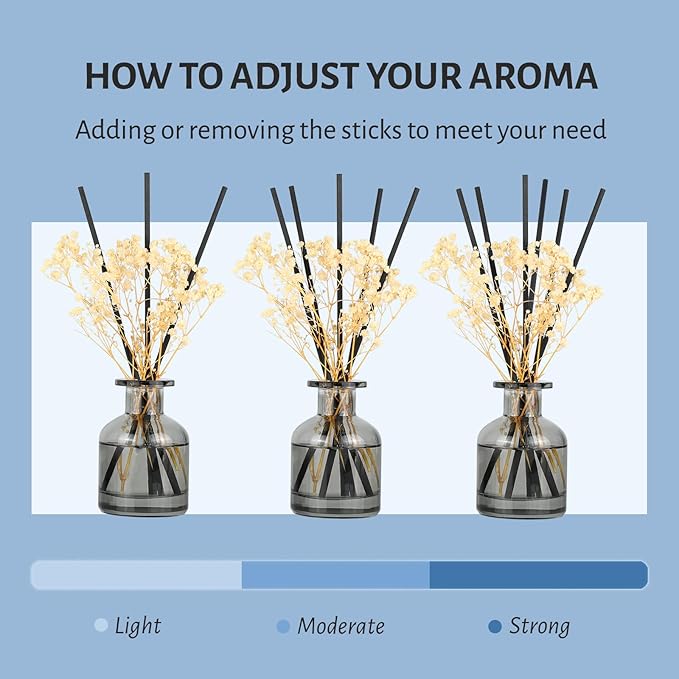 Brakula 2 Pack Reed Diffuser, White Jasmine + Eucalyptus & Wild Mint (3.38 fl oz Each Pack), Home Fragrance with 12 Sticks, Shelf Decor, Reed diffusers for Home - Bloomnest