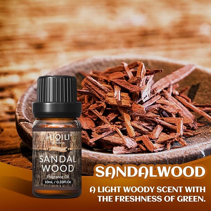 HIQILI Fragrance Essential Oil for Men 6x10ml Candle Scents for Candle Making Scented Oils Set for Aromatherapy Diffuser DIY Christmas - Bloomnest