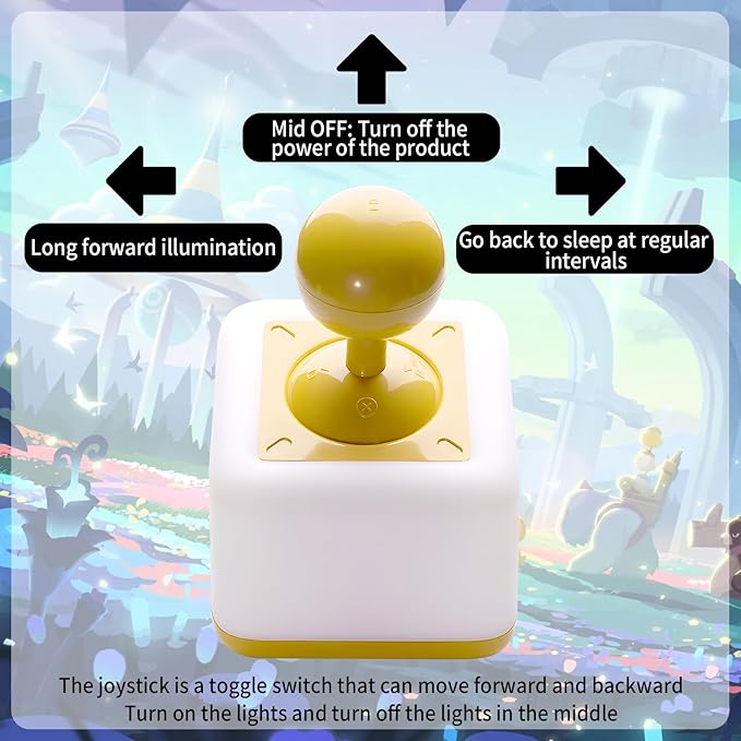 Night Light Lamp Rocker Night Light, 2-Speed Timer Bedside Night Lamp Rechargeable USB Lamp Side Table Light Night Rising Lamp LED Companion Light (Rocker Yellow) - Bloomnest