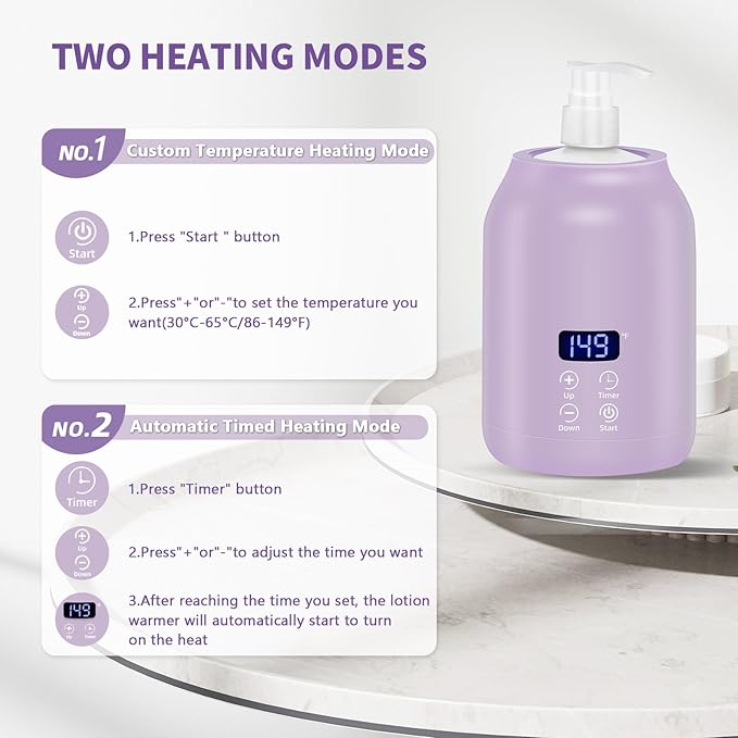 Yofuly Oil Warmer for Massage with Face Roller Set, Professional Oil Warmer Heater for Massage Therapy with Two Bottles, Purple Body Lotion Heated Dispenser and Gua Sha Tools, Gift for Women - Bloomnest