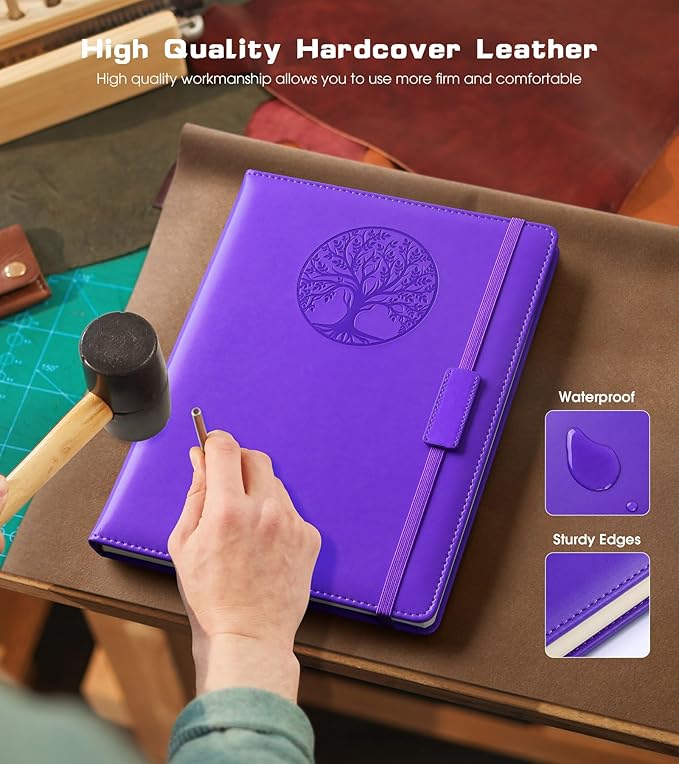 Lined Journal Notebook for Women Men,256 Pages B5 Large Hardcover Leather Journals for Writing,Travel,Business,Work & School,College Ruled Notebooks for Note Taking,Diary Notepad 7.8"×10.2" - Bloomnest