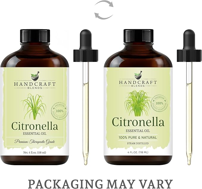 Handcraft Blends Citronella Essential Oil – Huge 4 Fl Oz – 100% Pure and Natural – Premium Grade Essential Oil for Diffuser and Aromatherapy, Skin, Massage, Candle and Soap Making Fragrance - Bloomnest