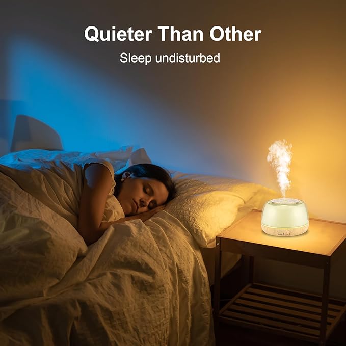 300ml Essential Oil Diffuser with Remote Control, 7-Color LED Lights, 4 Timer Modes, Quiet Ultrasonic Aromatherapy for Home, Office, Room, Small & Stylish Design - Bloomnest