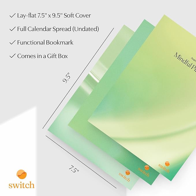 Switch Research Complete Mindfulness Planner Bundle - 3 Planners - Evidence-Based Life Organizer Set - 93-Day Goal Planner Collection to Develop Radical Acceptance - Daily planner With Prompts Bundle - Bloomnest