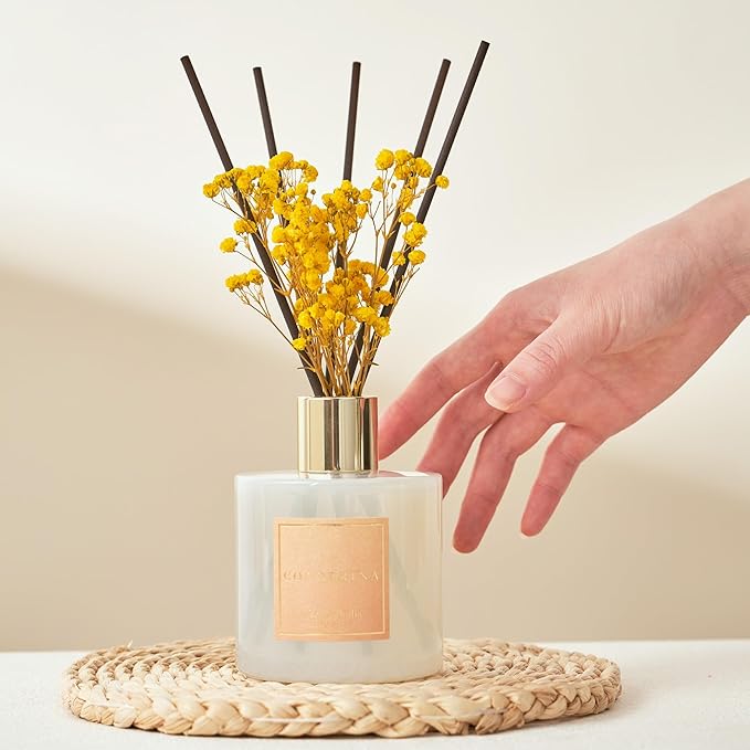 Cocorrína Reed Diffuser - Warm Vanilla Scented Diffuser with 8 Sticks Home Fragrance Reed Diffuser for Bathroom Shelf Decor - Bloomnest