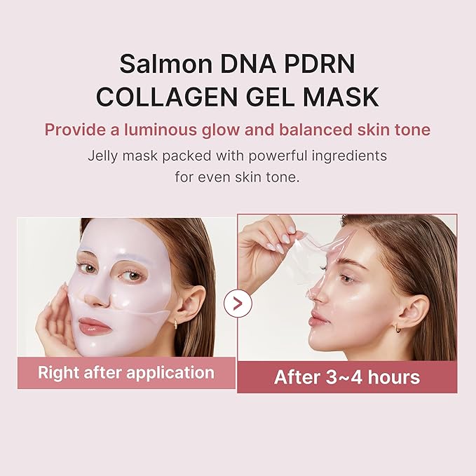 medicube Jelly Gel Mask with Salmon DNA PDRN Pink Collagen | Overnight Face Mask for Glass Glow Skin | Elasticity, Hydrating, Firming and Moisturizing | Korean Skincare, 28g x 4ea - Bloomnest