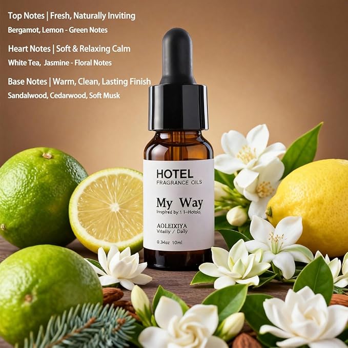 My Way Diffuser Oil Waterless Hotel Essential Oils for Diffusers for Home Inspired by The 1 Hotel Miami Scent - Premium Hotel Collection Diffuser Oil - 10 ml, 0.34 fl oz - Bloomnest