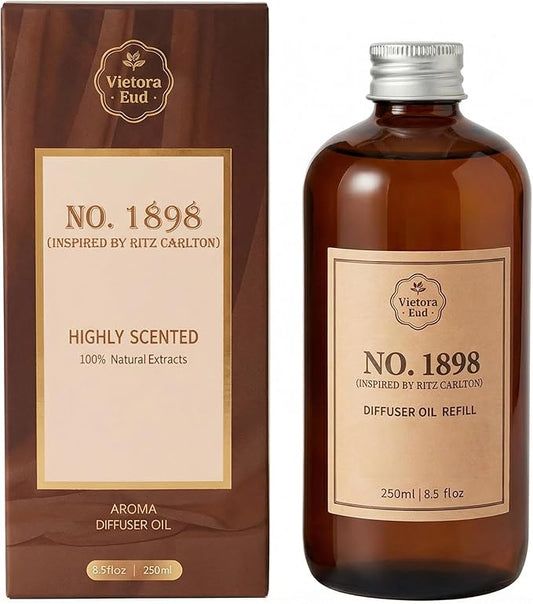 Luxury Hotel Scent Reed Diffuser Oil Refill(8.5 FL oz) | No.1898 Hotel Collection Diffuser Oil Inspired by Ritz Carlton for Home&Office| Long-Lasting for Machine, Room Spray, Air Freshener, HVAC - Bloomnest