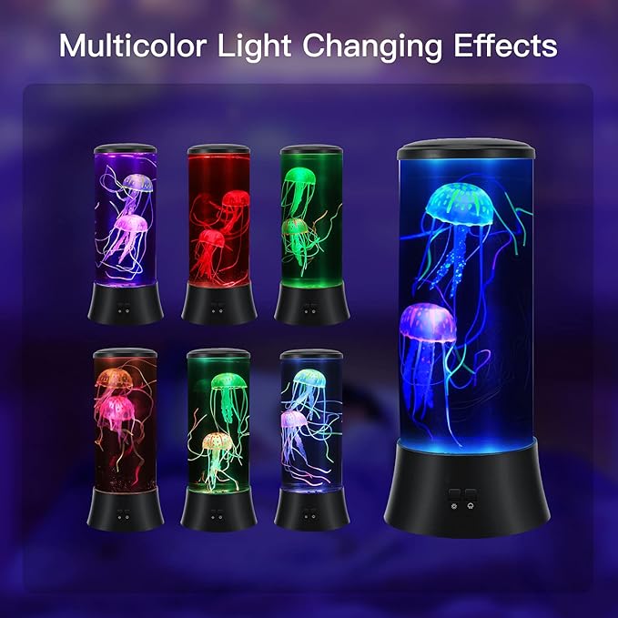 Meloki Floating Jellyfish Lamp - Electric Jelly Fish Light Lamp with Auto Color Changing, Ultra-Quiet Water Pump, Holiday Gift for Kids Men Women, Home Room Mood Decor - Bloomnest