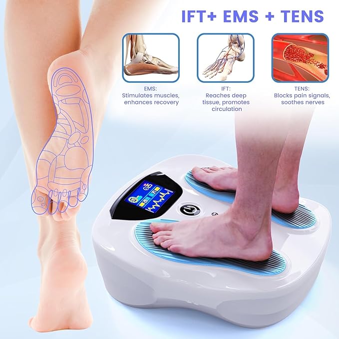 EMS Foot Stimulator Pro +, EMS Foot Massager for Neuropathy Foot Massager for Circulation and Pain Relief with TENS Unit Muscle Stimulator for Feet Body - Bloomnest