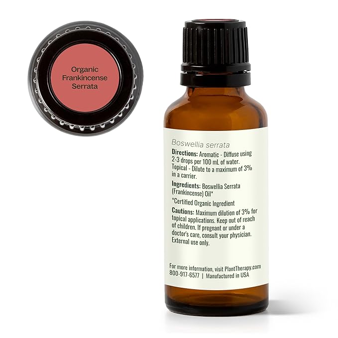 Plant Therapy Organic Frankincense Serrata Essential Oil 100% Pure, USDA Certified Organic, Undiluted, Natural Aromatherapy, Therapeutic Grade 30 mL (1 oz) - Bloomnest