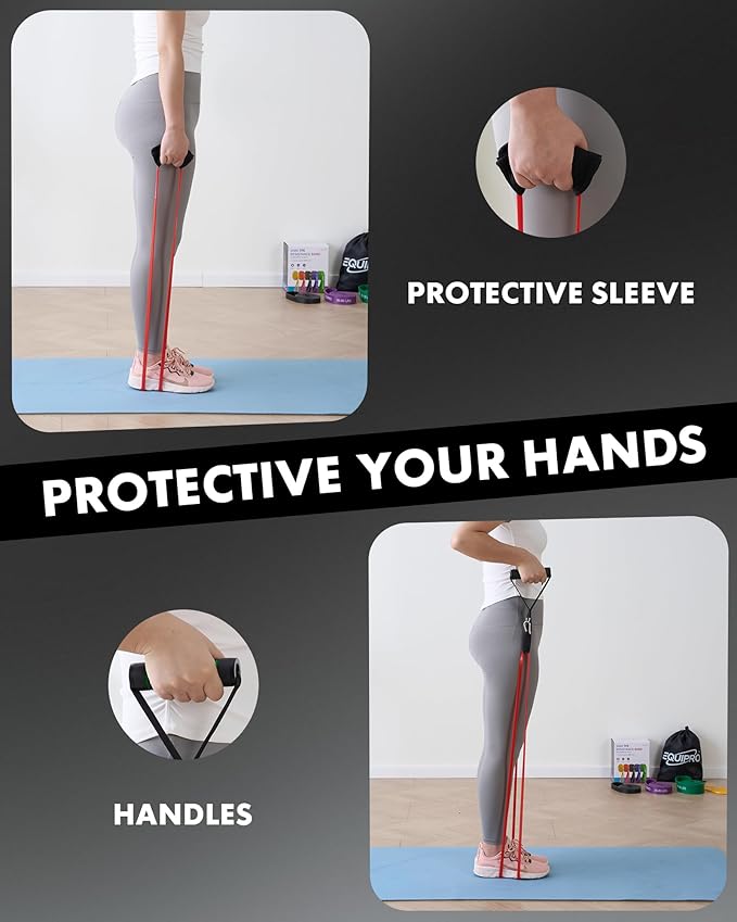 Resistance Bands, Exercise Bands, Resistance Bands for Working Out with Handles and Door Anchor, Workout Bands for Men Women with Protective Sleeve for Fitness Weights Work Out at Home - Bloomnest