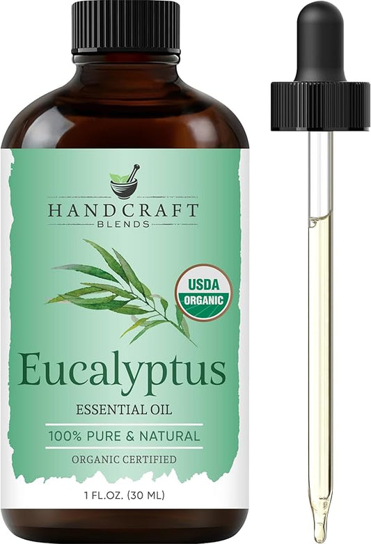 Handcraft Blends Organic Eucalyptus Essential Oil – 1 Fl Oz – 100% Pure and Natural – Premium Grade Essential Oil for Diffuser and Aromatherapy HandcraftBlends