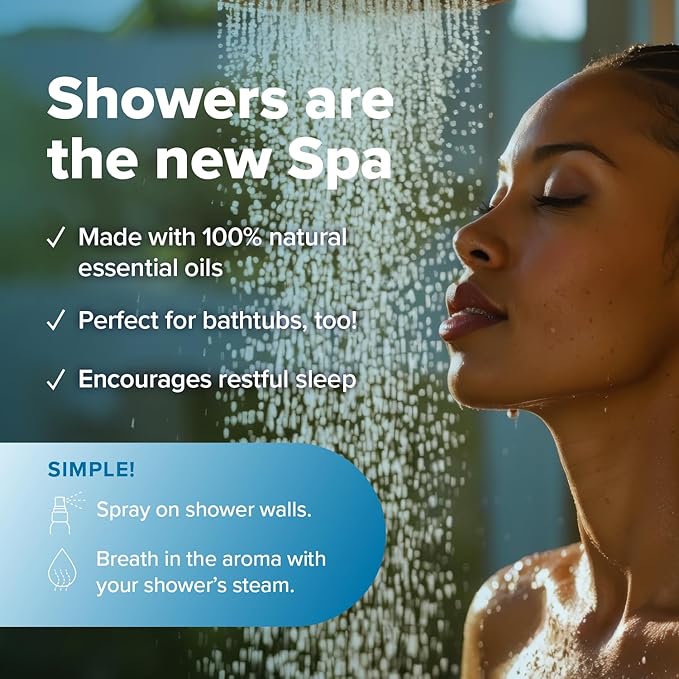 MOXE Breathe Shower Mist, Eucalyptus and Peppermint, Spa Steam Spray, Certified Natural 100% Essential Oils, Made in USA, Aromatherapy, Sinus Congestion Relief, Tension Relief, 4 Ounces (1 Pack) - Bloomnest