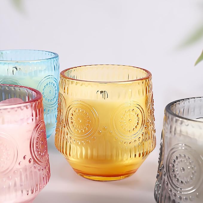 4 Pack Luxury Scented Candles Gift Set - 7oz Soy Wax Candles in Glass Jars, Gifts for Women - Vanilla Coconut, Eucalyptus Sage, Rose Oud, Sandalwood Patchouli - Bloomnest