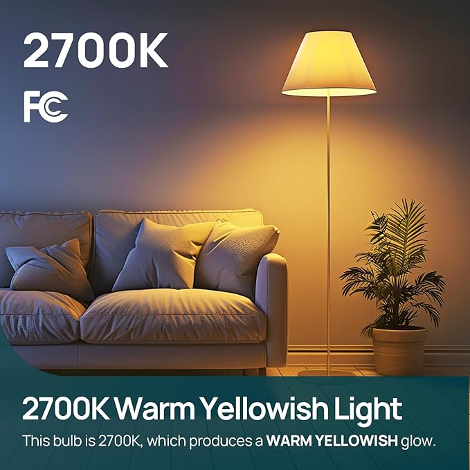 Linkind A19 LED Light Bulbs Dimmable, 60W Equivalent, 2700K Soft White, 9W 800 Lumens, E26 Standard Base, Lighting for Bedroom Living Room Home Office, 12 Packs - Bloomnest