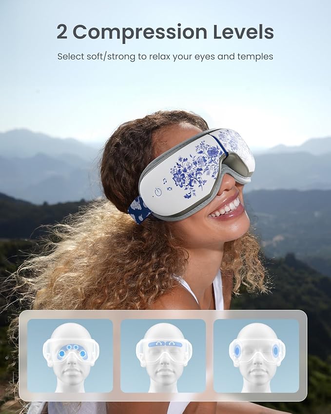RENPHO Eyeris 1 Eye Massager with Heat, Christmas Birthday Gifts for Mom Dad Women Men Her Him, Sleep Mask with Heat Bluetooth Music, Relax Eye - Bloomnest