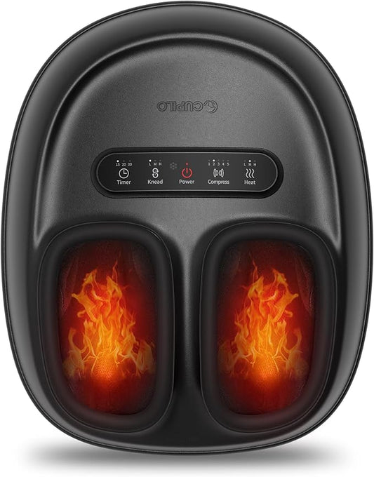 Foot Massager with Heat, Shiatsu Feet Massager for Plantar Fasciitis Relief, Adjustable Kneading and Compression Foot Massage Machine for Neuropathy Pain, Fits Up to 13" - Bloomnest