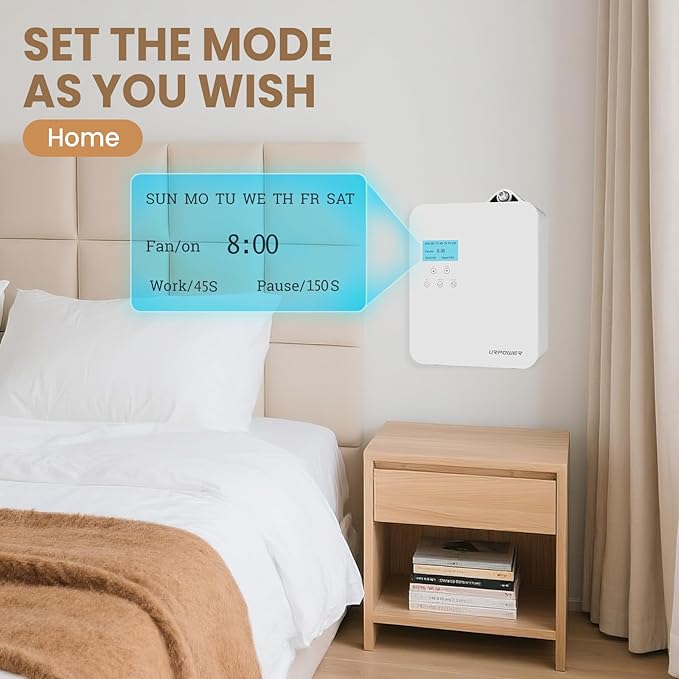 URPOWER 300ml Waterless Nebulizing Scent Diffuser Up to 3000 Sq Ft, Smart APP Control HVAC/Wall Cold-Air Aromatherapy Machine with Lockable Oil Bottle for Home/Office/Hotel Starter Oil Included - Bloomnest