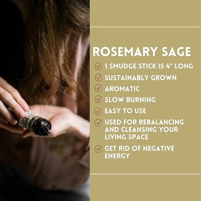 Ancient VEDA Organic Smudge Kit – Rosemary, Palo Santo, Sweetgrass, Abalone Shell, Feather & Smudge Guide | Smudging Kit for Home Energy Cleansing, Meditation, Healing (Healer's Kit, Rosemary Sage) AncientVeda