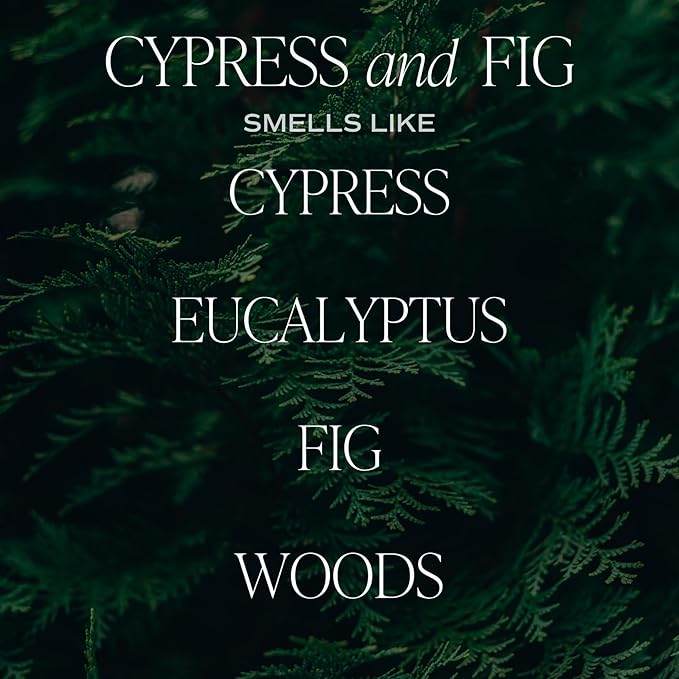 Sweet Water Decor Cypress and Fig Soy Candle | Tropical fruits, Wild Raspberry, Ripe Fig and Eucalyptus Holiday Scented Candles for Home | 11oz White Jar + Wood Lid, 50+ Hour Burn Time Made in the USA - Bloomnest