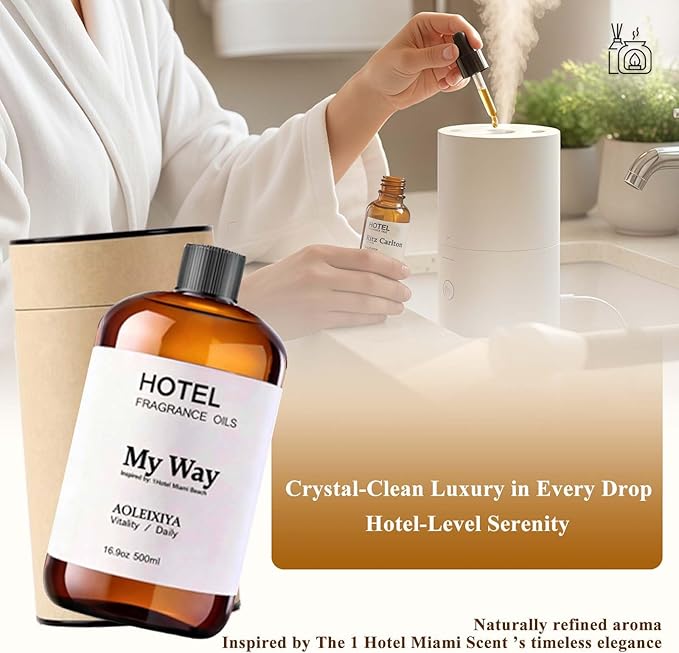 My Way Diffuser Oil Waterless Hotel Essential Oils for Diffusers for Home Inspired by The 1 Hotel Miami Scent - Premium Hotel Collection Diffuser Oil (16.9 Fl Oz (Pack of 1) - Bloomnest