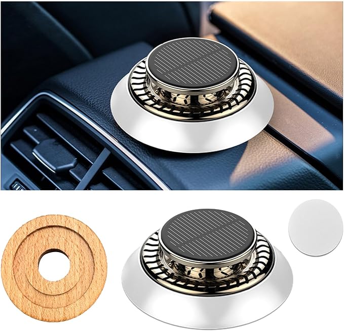 Car Air Freshener, Solar Energy Auto Rotating Diffuser with Fragrance, Aromatherapy Air Purifier for Car and Home, Vehicle Interior Scents Decor Accessories for Men Women (White Ocean) - Bloomnest