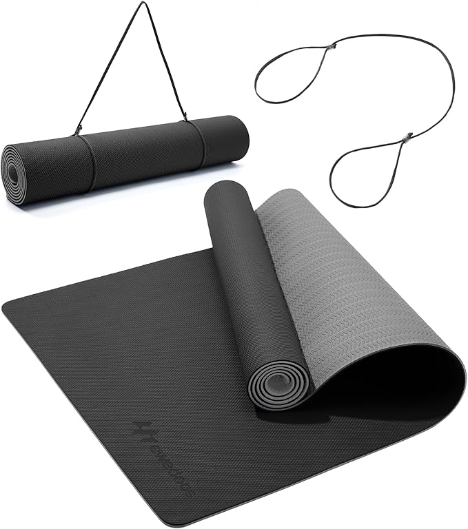 Ewedoos Eco Friendly Yoga Mat Thick TPE Yoga Mat Non Slip Yoga Mats Anti-tear Exercise Workout Mat for Women Men Kids Yoga, Pilates and Fitness