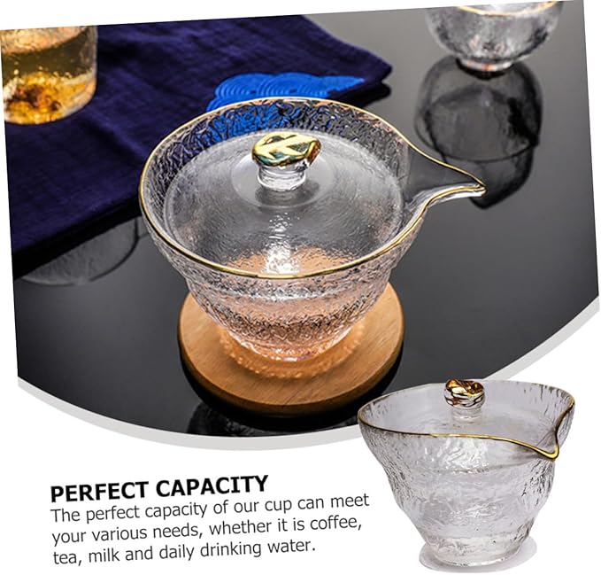 Handcrafted Glass Tea Distributor Teacup with Gold Rim for Home Use Drinking Tea Dispenser and Daily Beverage Enjoyment - Bloomnest