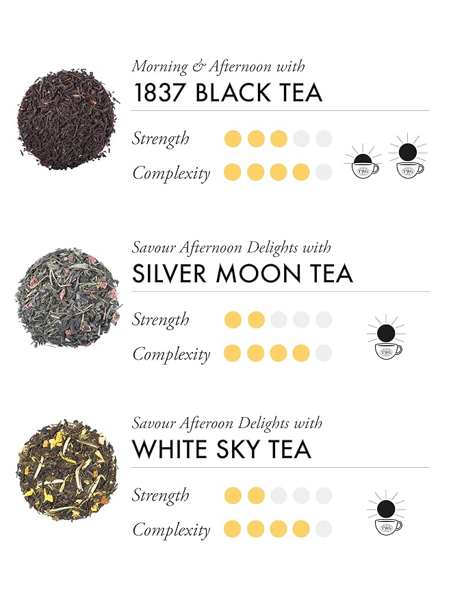 TWG Tea | Moon & Sky Selection | 3 Varieties | Exclusive Tea Blends | 15 Hand Sewn Cotton Teabags | Gift Set - Bloomnest