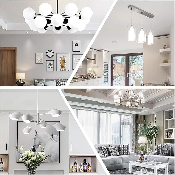 KLG E12 LED Bulb, Mini Candelabra Base, 4W (40W Equivalent), 5000K Daylight White Non-Dimmable, T3/T4 Small Bulb for Ceiling Fan, Chandelier, 6 Pack - Bloomnest