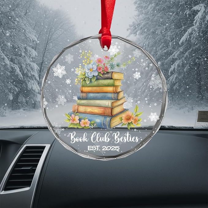 Book Glass Ornament – Handcrafted Hanging Decoration, Elegant Keepsake with Unique Book Design, for Home, Holiday Tree, or Special Occasion - Bloomnest