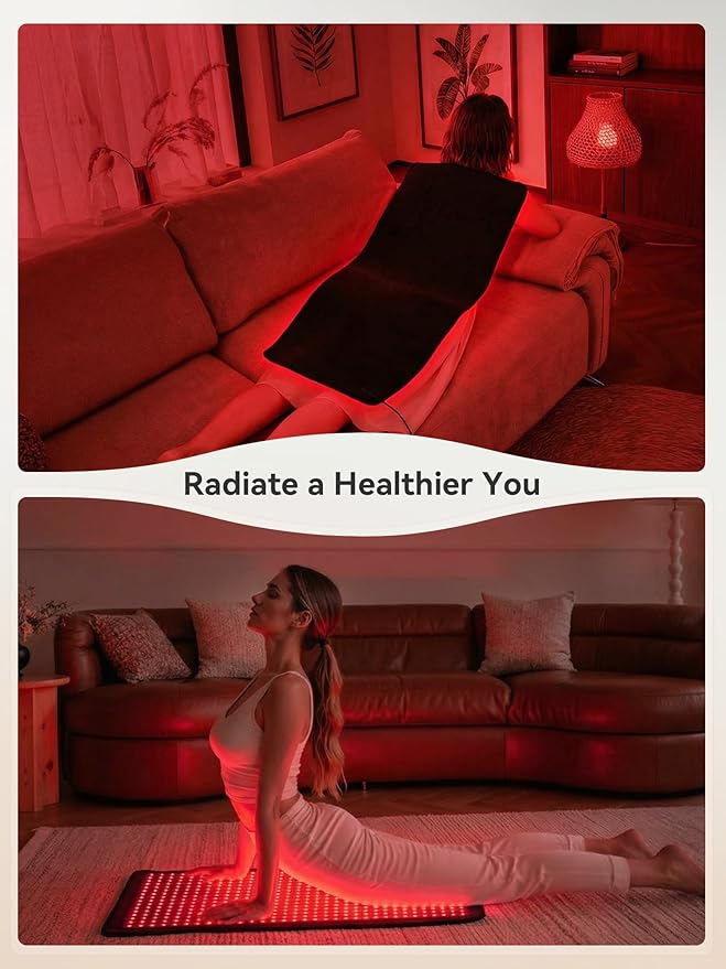 35" x 17" Red Light Therapy for Body - 660nm Red & 850nm Near Infrared NIR, Tri-Chip 1536 LEDs Therapy Mat, 100 mW/cm² High Irradiance Bloomnest