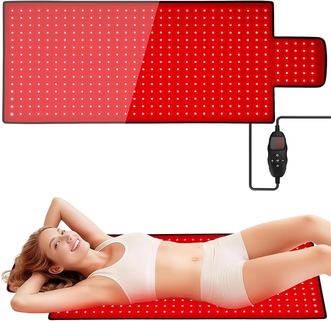 Red Light Therapy Mat for Body 42"x16", 480 LEDs Infrared Light Therapy Pad with Dual Wavelengths 660nm & 850nm for Back Shoulder Abdomen Area, Pulse Modes, Timer & Intensity Control MorespondBestRedLightTherapyMat