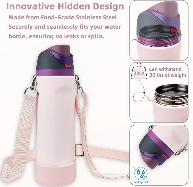 Silicone Boot Set for Owala Water Bottle 24 oz, 32 oz, 40 oz - Includes Non-Slip Sleeve, Shoulder Strap & Handle Strap, Perfect Owala Accessories, Fits Owala Tumbler, Owala FreeSip, Candy Coated SITKOL