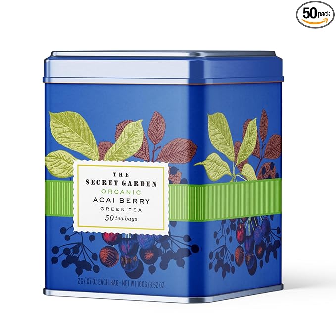 Life Plus Style Gourmet The Secret Garden Organic Acai Berry Green Tea 50 Bags Antioxidant Rich Herbal Tea Blend Supports Energy Wellness and Stress Relief Fruity Flavor Caffeine Boost - Bloomnest