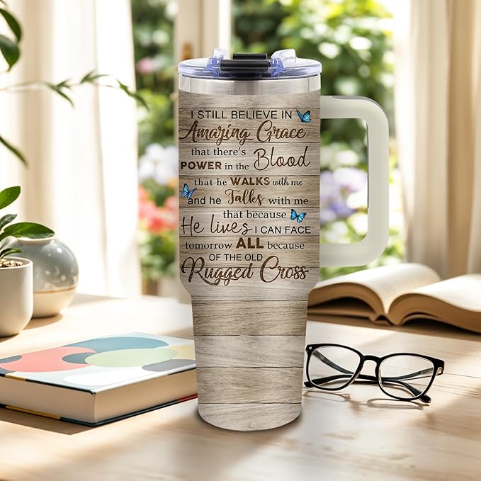 DUUV Christian Tumbler 40 Oz, Christian Gifts for Women, Bible Stainless Steel Insulated Mug for Faith Lovers, Encouragement Inspirational Gifts for Birthday Christmas Thanksgiving, 1PCS - Bloomnest
