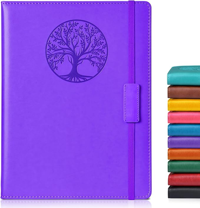 Lined Journal Notebook for Women Men,256 Pages B5 Large Hardcover Leather Journals for Writing,Travel,Business,Work & School,College Ruled Notebooks for Note Taking,Diary Notepad 7.8"×10.2" - Bloomnest