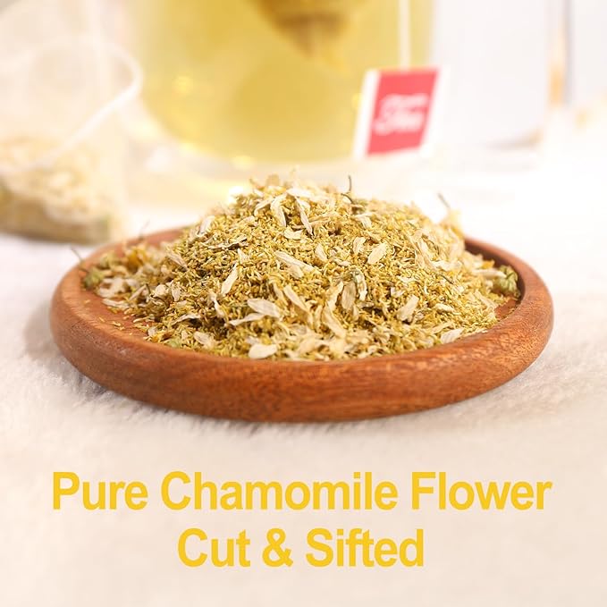 FullChea - Chamomile Tea bags, 50 Teabags - Pure & Natural Chamomile Flower Herbal Tea for Relaxation - Non-GMO - Caffeine-free - Support Digestion & Boost Immune System - Bloomnest