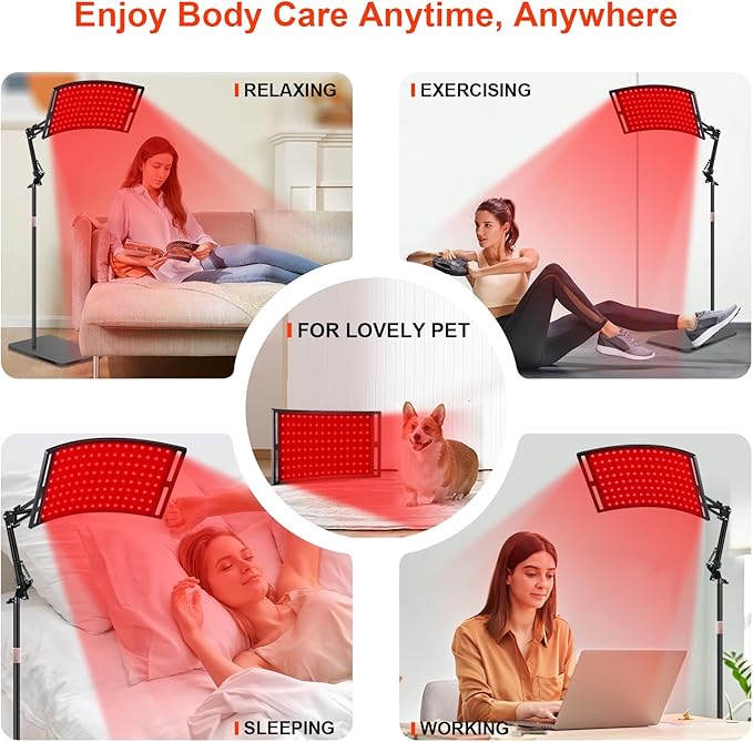 SAVILER® Red Light Therapy for Face and Body, 120Pcs Infrared Red Light Therapy Lamp with Stand, 3-in-1 LED 660nm & 850nm Infrared Light Panel Device for Home Ideal Gift SAVILER