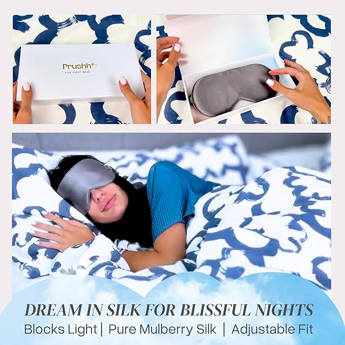 Adjustable Silk Sleep Mask Eye Covers | 100% Pure 6A Mulberry Silk | Blackout & Hypoallergenic | Concealed Strap for Women & Men | for Sleeping & Travel (Pink) - Bloomnest