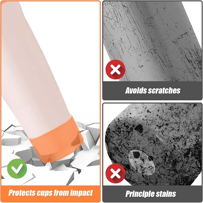 Mity rain 2PCS Protective Silicone Boots for Owala 30oz & 40oz FreeSip Sway Bottles & Tumblers - Accessories for owala, Enhances Stability & Prevents Scratches (Orange) Mityrain