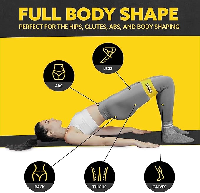 Tribe Lifting Fabric Resistance Bands for Glutes & Legs | 5 Fabric Workout Bands Set | Thick Booty Bands for Squats, Lunges, Hip Training, Physical Therapy & Home Workouts - Bloomnest