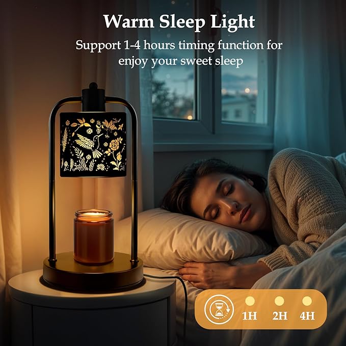 Candle Warmer Lamp Electric with Timer: Wax Melts for Warmer Yankee Candles Large - Dimmable Candle Warmer for Birthday Christmas Gift Bedroom Home Decor - Bloomnest