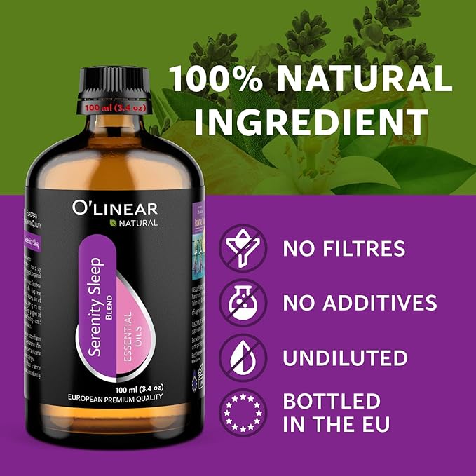 Natural Calm Serenity Sleep Essential Oil Blend - Pure Aromatherapy Oils for Dream and Relaxation, Perfect for Diffuser - Lavender, Orange, Sage and Neroli Essential Oils - Long Lasting Sleep Support - Bloomnest
