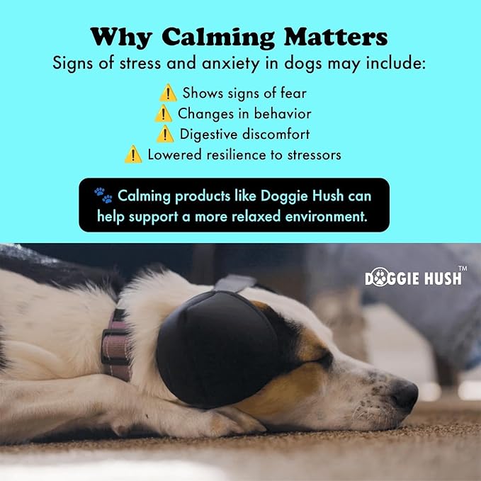 DOGGIE HUSH® Pro - Advanced Noise Cancelling ear protection for Dogs, designed for sound-sensitive Dogs - Bloomnest