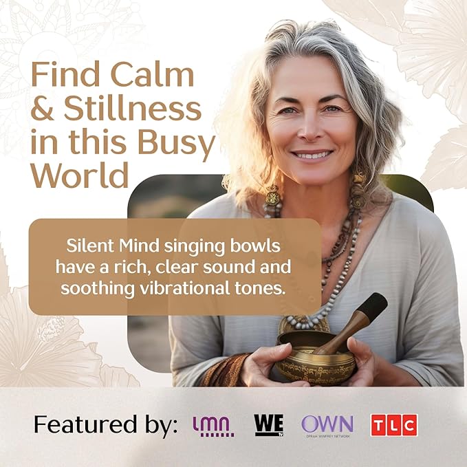 Handmade Tibetan Etched Singing Bowl Set – Sound Bowl & Meditation Bowl with Cushion, Mallet & Guide – Yoga Kit – Stress Relief Tools – Ancient Himalayan Meditation Tools