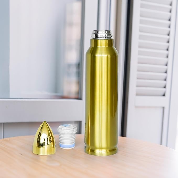 AGH 4PCS Sublimation Golden Tumblers Blanks 35oz Stainless Steel DIY Tumbler Water Bottle, Double Wall Vacuum Insulated Water Bottles with Leak-proof Lid, Travel Mug Flasks Cups, Dad Birthday Gift - Bloomnest