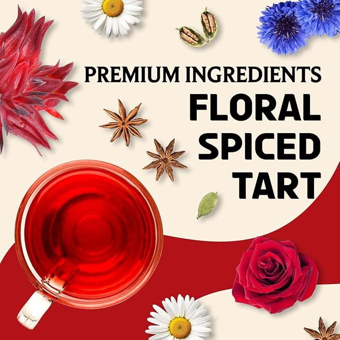 BREWIX, Hibiscus Rose Herbal Loose Tea (50+ Cups) | 100% Natural, Handmade, Pure from Hibiscus Flowers | Hibiscus with Rose Petals, Chamomile and Exotic Spices | Supports Everyday Wellness, Digestion and Cardiovascular System | Rich in Antioxidants & S... - Bloomnest