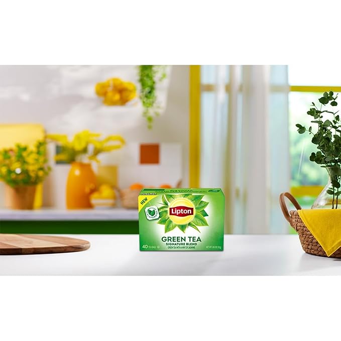 Lipton Signature Blend Green Tea Bags, Unsweetened Teabags for Hot Tea or Iced Tea with Caffeine and Flavonoids, 240 Total Tea Bags (40ct - Pack of 6) - Bloomnest